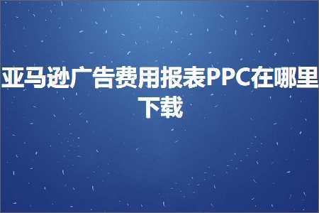 跨境电商知识:亚马逊广告费用报表PPC在哪里下载+